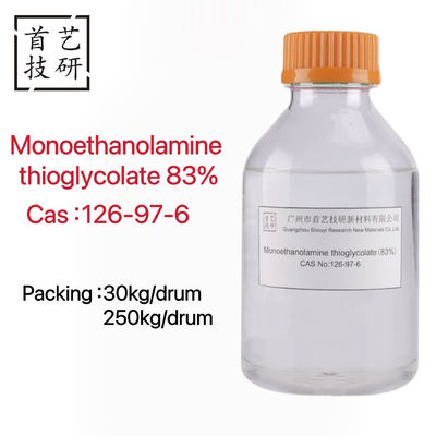 Charakteristischer Geruch Monoethanolamin Thioglycolate Flüssigkeit mit der Molekülformel C4H11NO3S